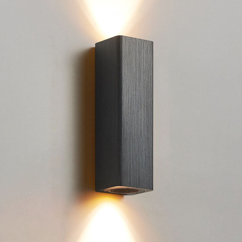 Nordic Minimalist Brushed Aluminum LED Wall Sconce - Rectangular Design, Modern Lighting, Durable Fixture, Energy-Efficient, Home Decor Accent