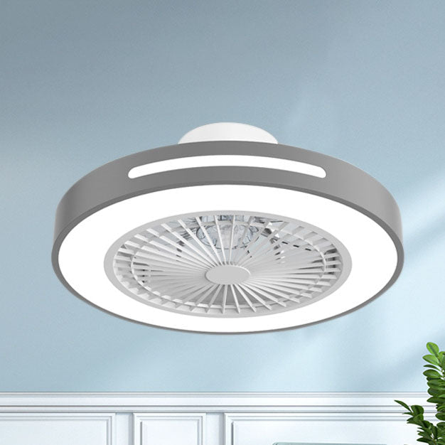 Modern Minimalist Copper LED Flush Mount Ceiling Fan Light