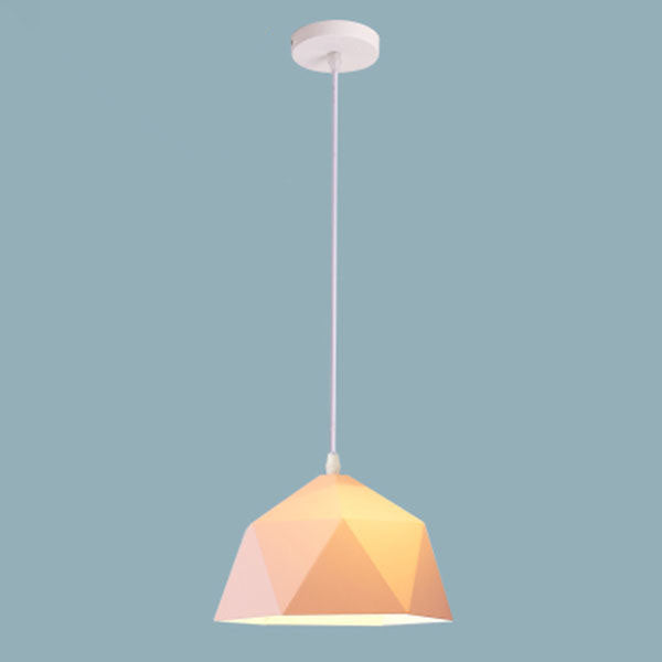 Modern Geometric Macaroon Iron Pendant Light 1-Light Lozenge Design