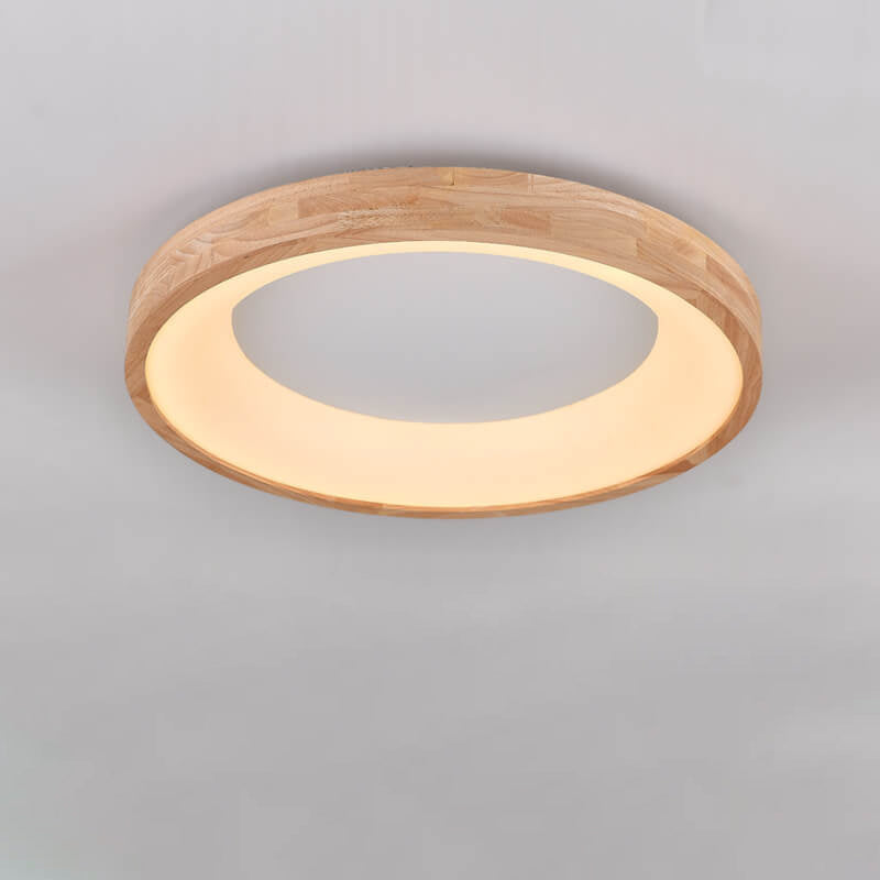 Nordic Minimalist Log Round LED Flush Mount Ceiling Light