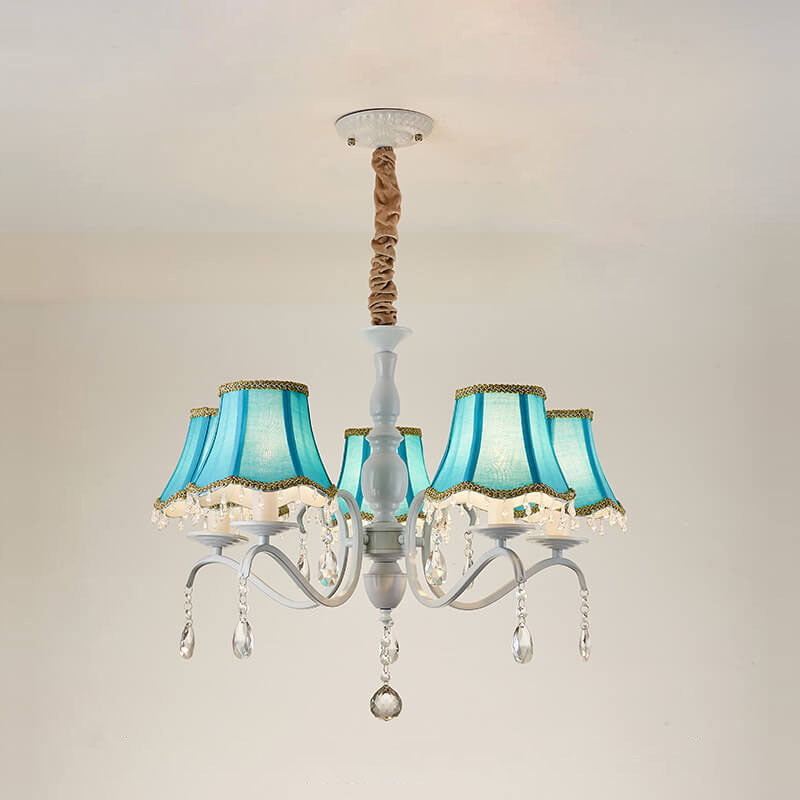 Modern Crystal Cone Iron Chandelier - 5/6/8 Light Fixture for Stylish Home Decor