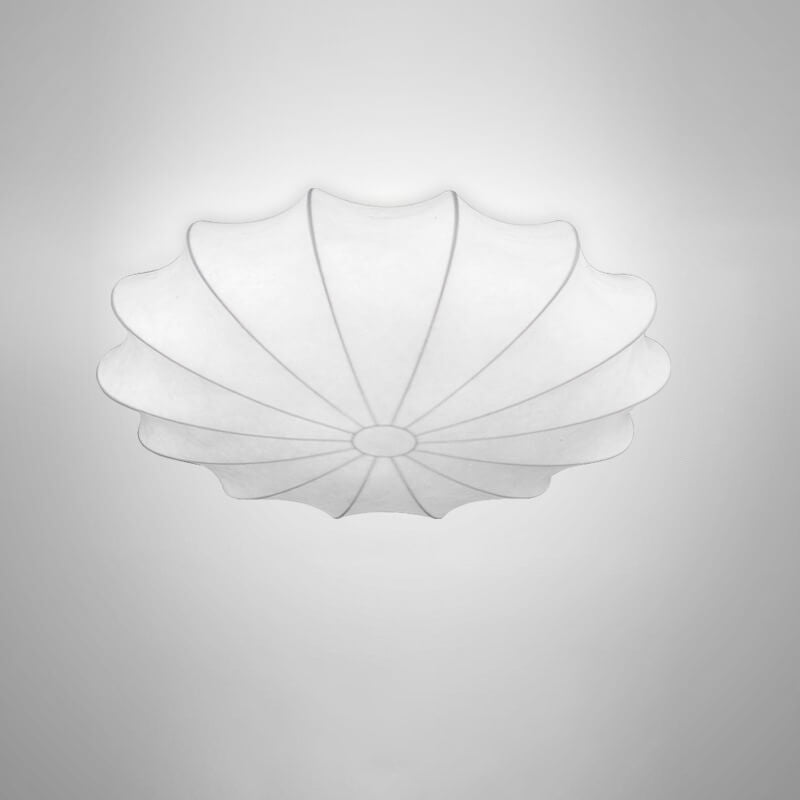 Nordic Minimalist Flush Mount Light - White Beige Faux Silk, 1/3/5-Light Options