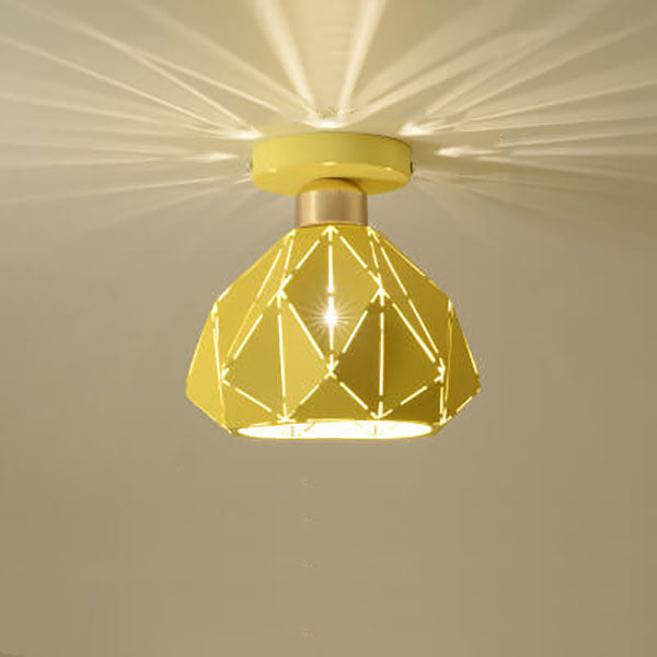 Modern Macaron 1-Light Diamond Dome Semi-Flush Mount Ceiling Light