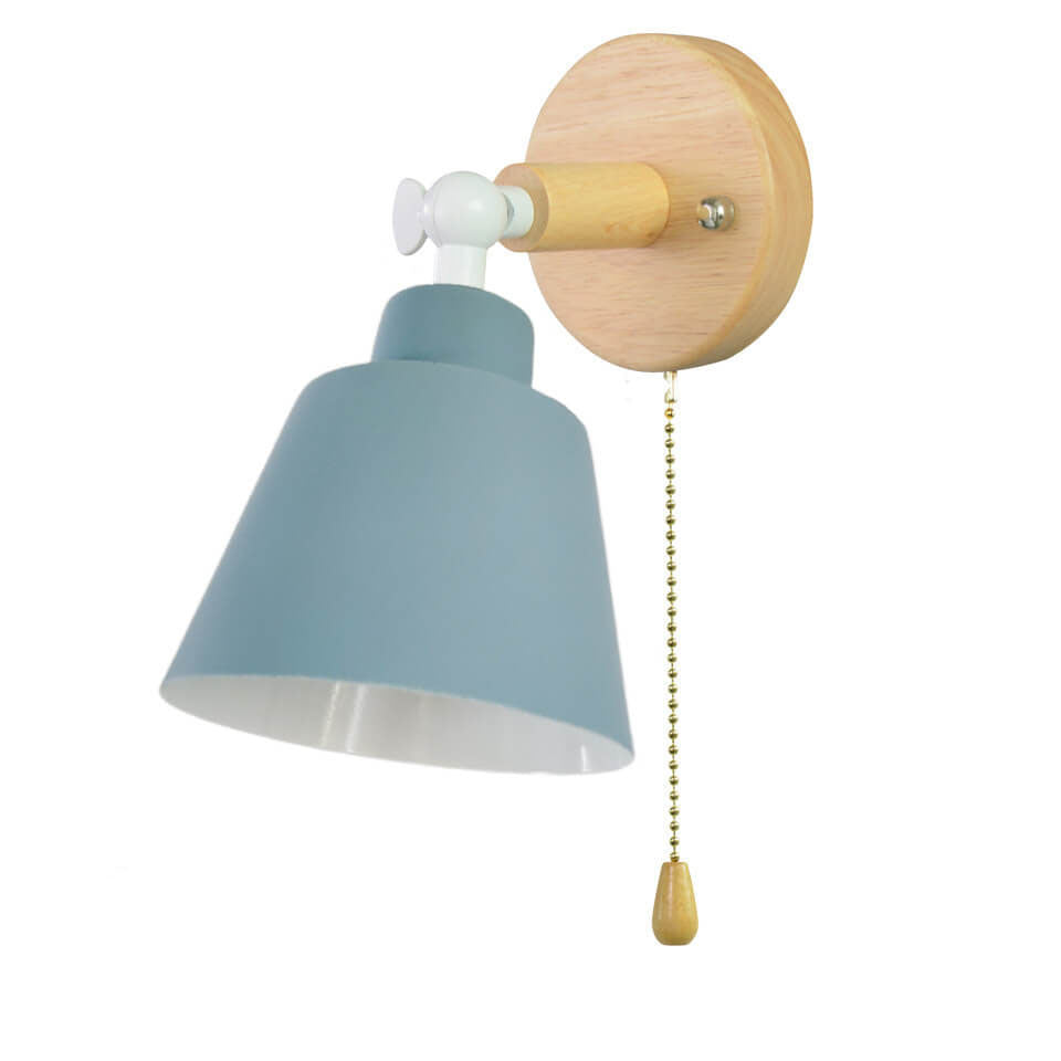 Nordic Minimalist Rotatable Wood 1-Light Wall Sconce Lamp Serene Design