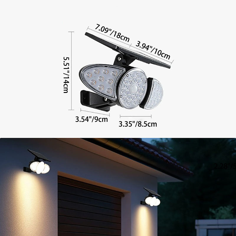 Modern Minimalist Solar LED Wall Sconce for Garden - Rectangular Trapezoidal ABS PC Design