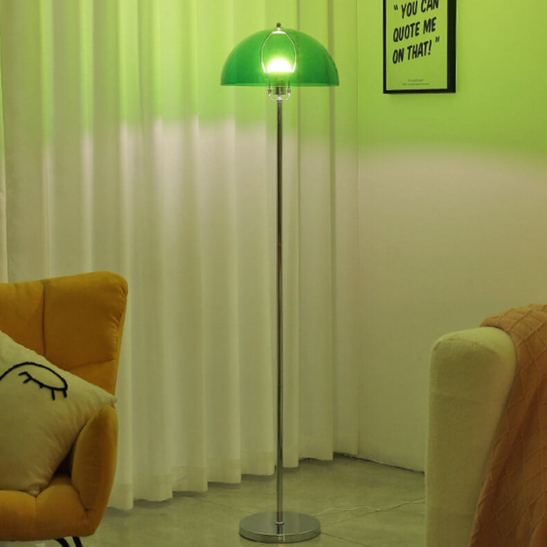 Nordic Vintage Acrylic Dome Floor Lamp - 1-Light Standing Design