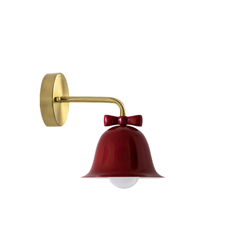 Traditional French Bell Wall Sconce Lamp - Round Iron 1-Light for Living Room
