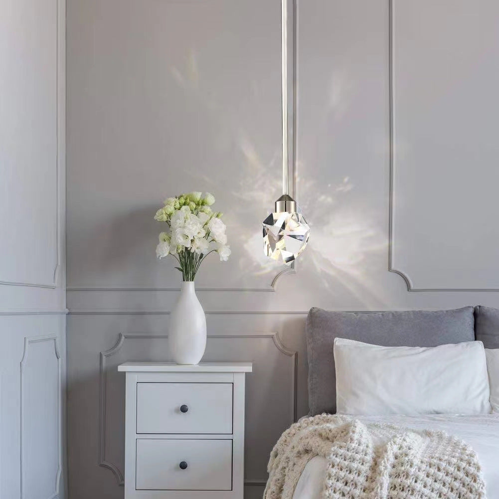 Modern Luxury Crystal Iron LED Pendant Light for Living Room