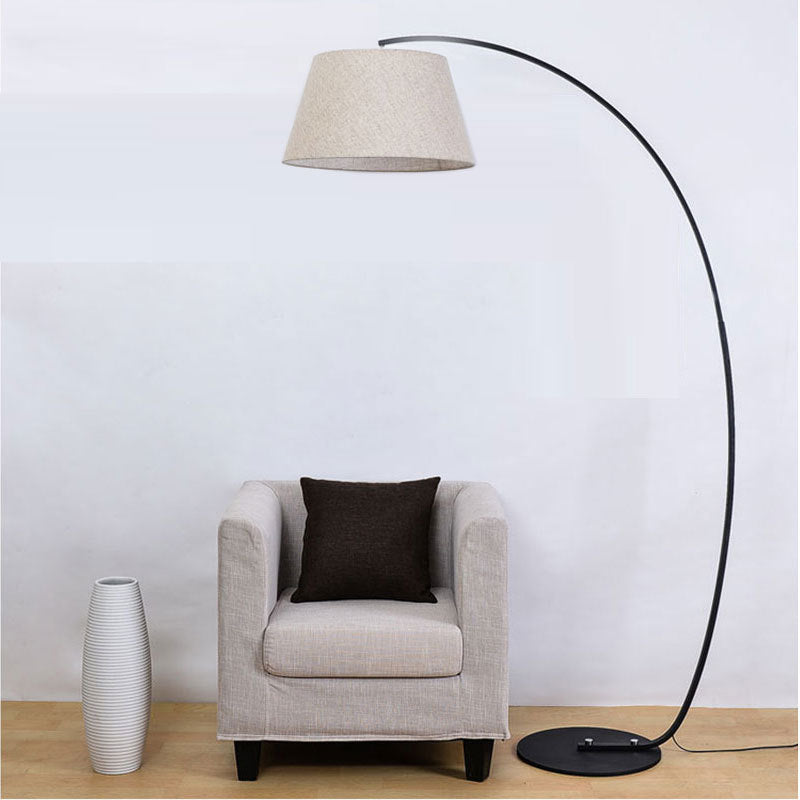 Modern Light Luxury Wrought Iron Curved Cylinder Floor Lamp - 1-Light Stand