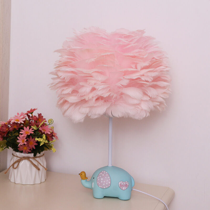 Modern Creative Unicorn Feather Children 1-Light Table Lamp, Adorable Unicorn Lamp for Girls, Colorful Kid's Room Decor, Cute Night Light for Kids, Fantasy Unicorn Lighting for Nurseries, Whimsical Feather Accent Lamp, LED Table Lamp for Playroom, Dreamy