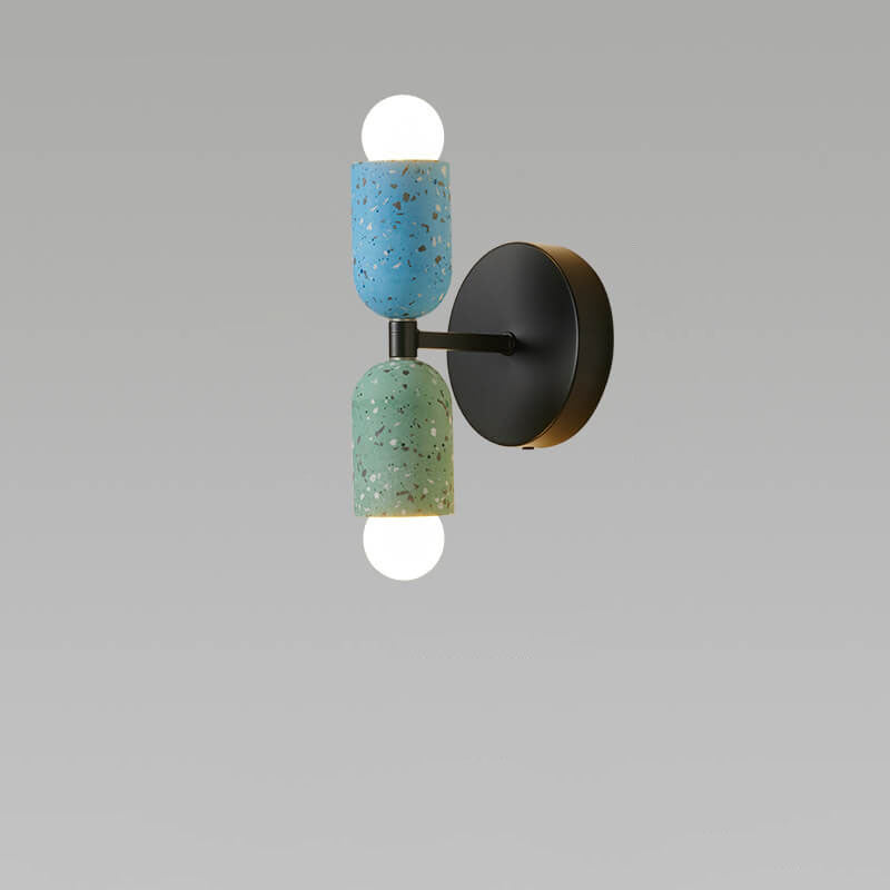 Modern Wabi-Sabi Iron Cement Wall Sconce Lamp - 2-Light Design