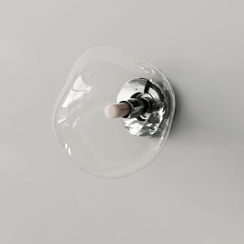 Modern Minimalist Irregular Spherical Electroplated Glass Wall Sconce Lamp for Living Room