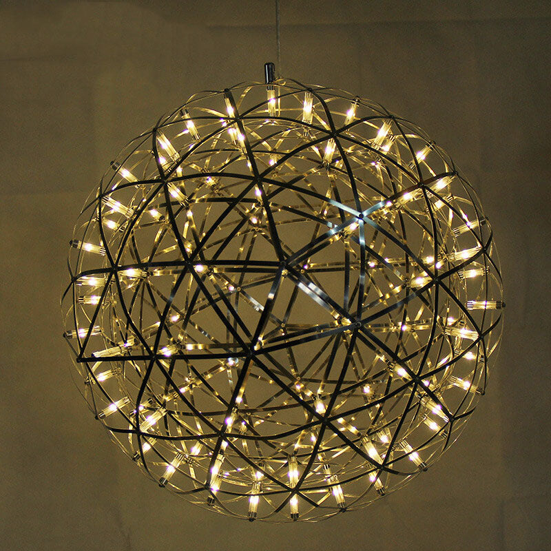 Contemporary Iron 12-Light LED Firework Pendant for Living Room