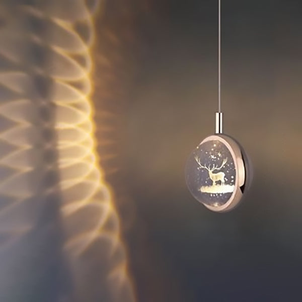 Modern Minimalist Aluminum Crystal LED Pendant Light for Bedroom