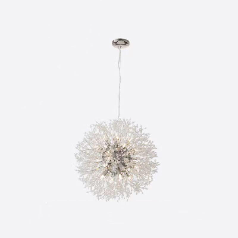 Contemporary Scandinavian Dandelion Crystal Chandelier - 8/9/12/16 Lights for Bedroom Elegance