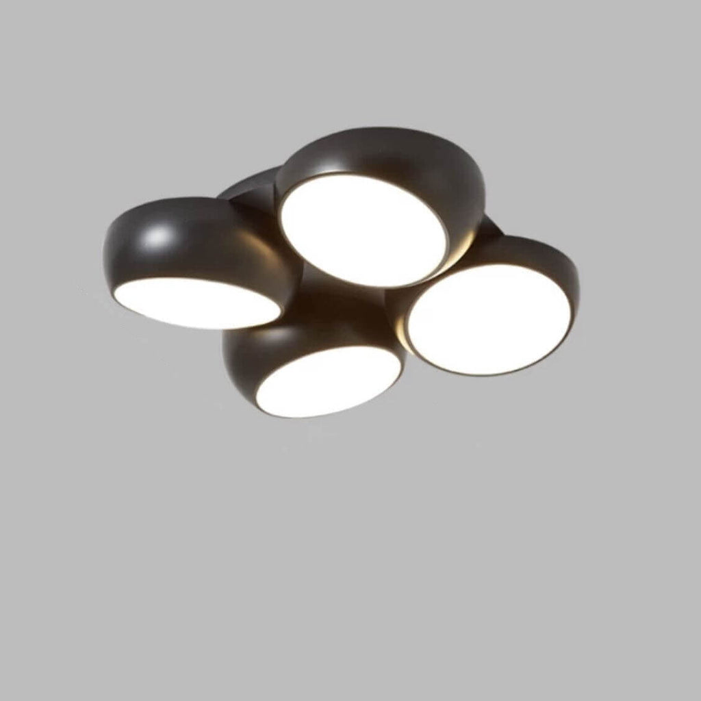 Scandinavian Modern Round LED Semi-Flush Mount Ceiling Light – Iron & Plastic Design