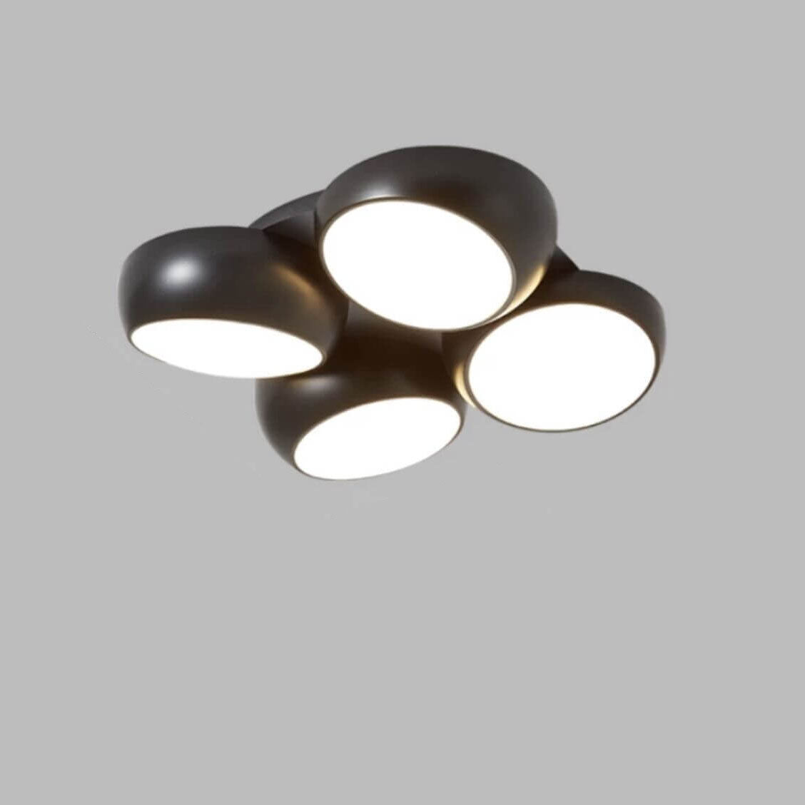 Scandinavian Modern Round LED Semi-Flush Mount Ceiling Light – Iron & Plastic Design