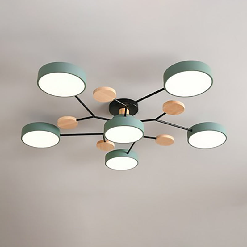Contemporary Scandinavian Round Molecule Branch LED Ceiling Light for Living Room