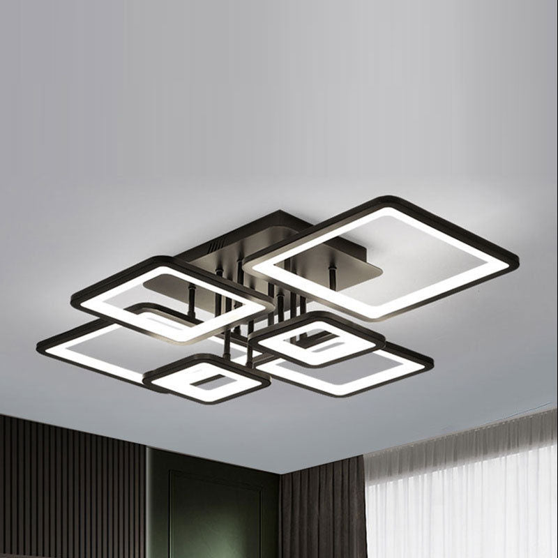Modern Minimalist Acrylic LED Semi-Flush Mount Ceiling Light for Living Room