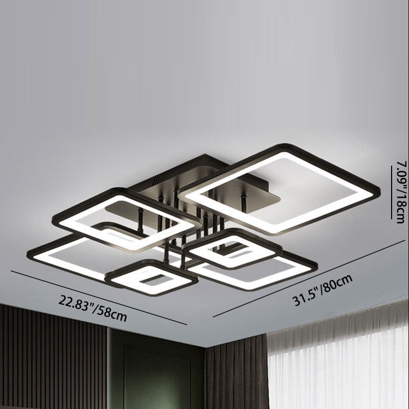 Modern Minimalist Acrylic LED Semi-Flush Mount Ceiling Light for Living Room