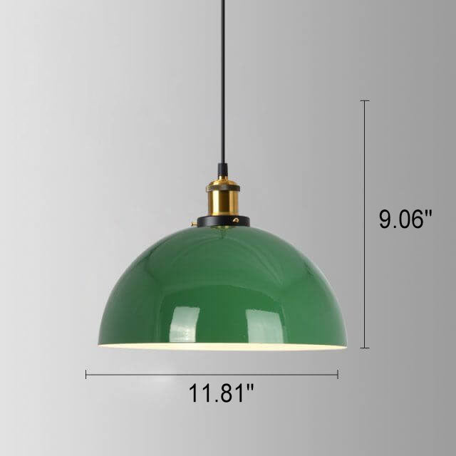 Industrial Vintage Green Iron Cone Pendant Light - 1-Light Hanging Fixture