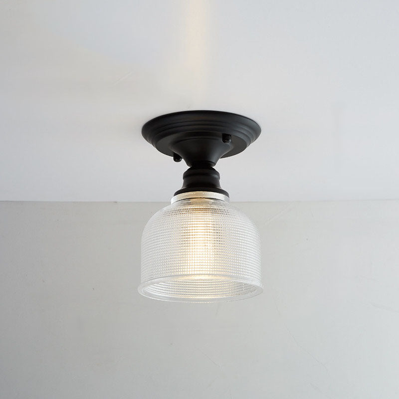 Contemporary Nordic Iron Glass Floral Round Geometry Semi-Flush Mount Light for Living Room & Bedroom