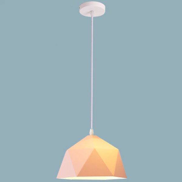 Modern Geometric Macaroon Iron Pendant Light 1-Light Lozenge Design