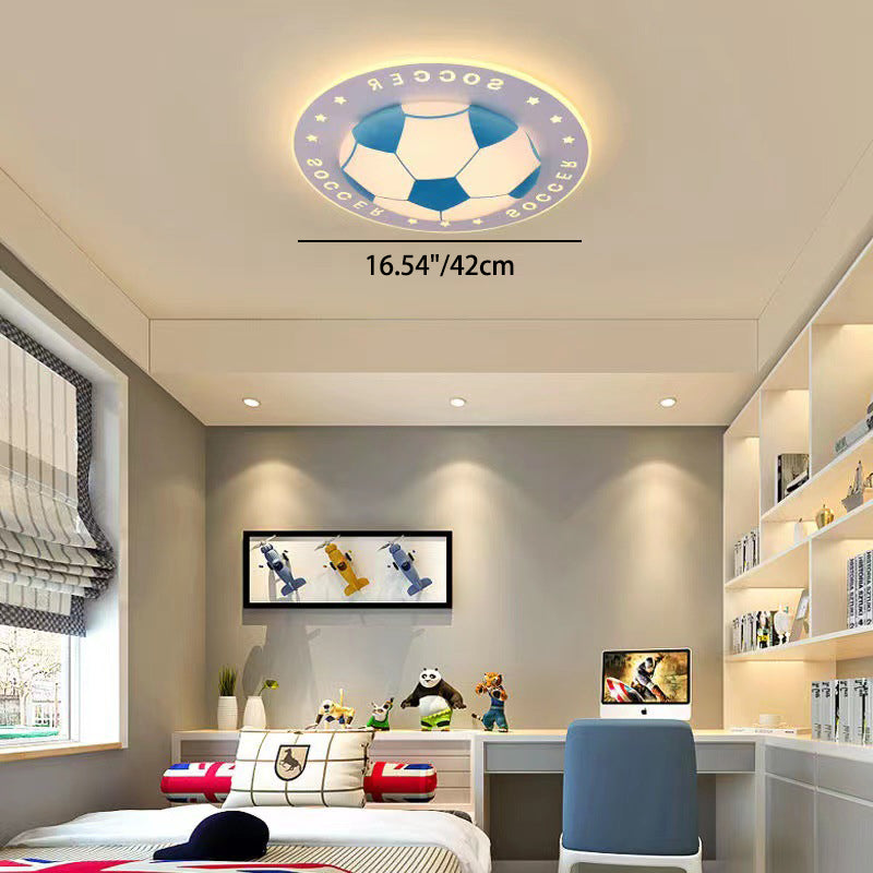 Modern Art Deco Soccer Ball LED Flush Mount Ceiling Light for Living Room