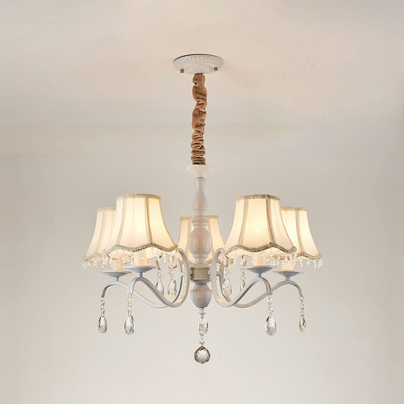 Modern Crystal Cone Iron Chandelier - 5/6/8 Light Fixture for Stylish Home Decor