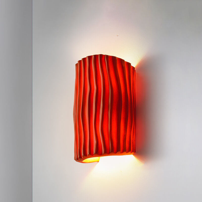 Contemporary Nordic Resin Striped Wall Sconce 2-Light Lamp for Living Room