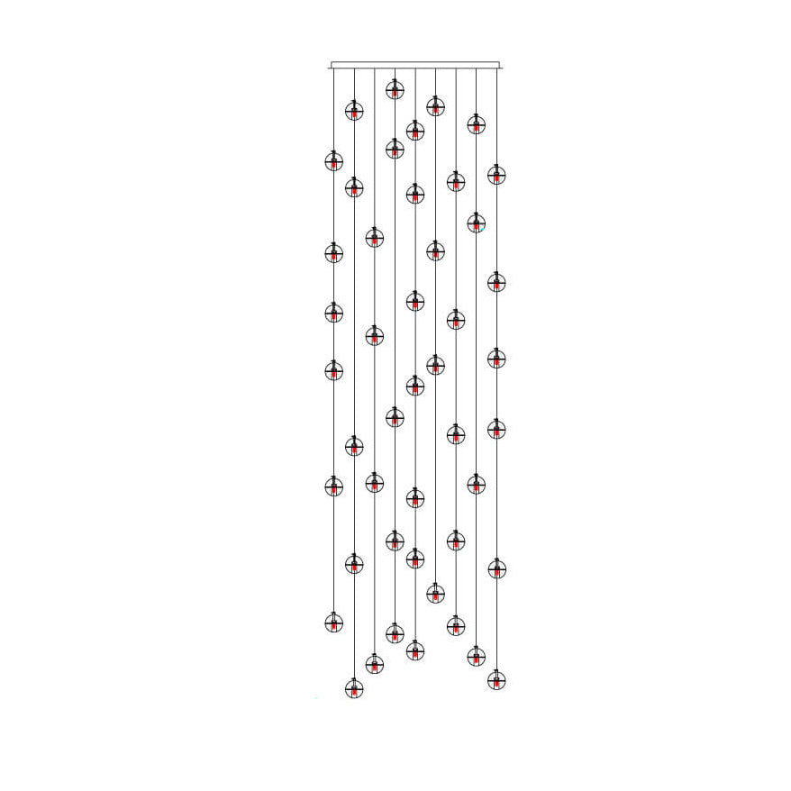 Modern Luxury LED Loft Chandelier with Crystal Orb Shade