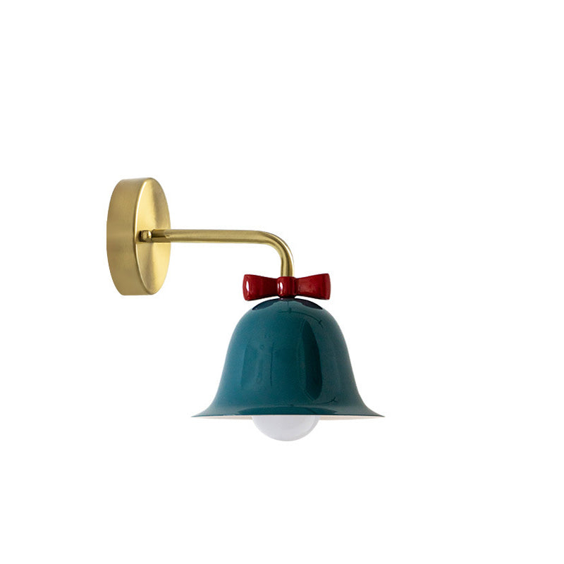 Traditional French Bell Wall Sconce Lamp - Round Iron 1-Light for Living Room