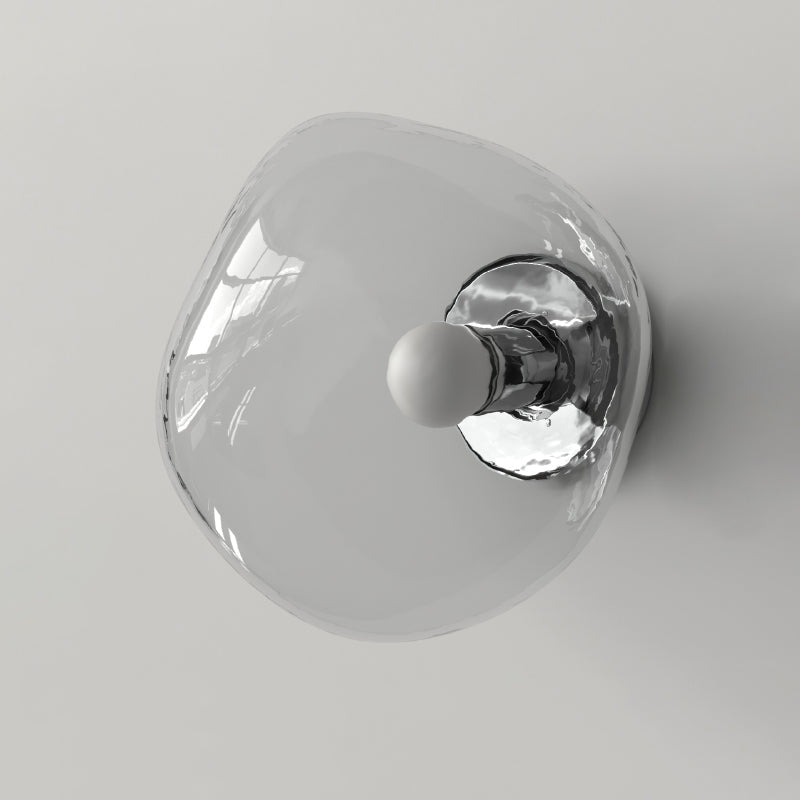 Modern Minimalist Irregular Spherical Electroplated Glass Wall Sconce Lamp for Living Room