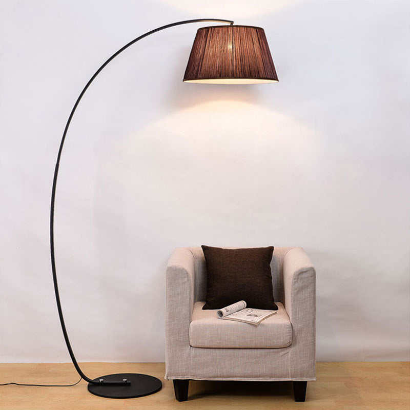 Modern Light Luxury Wrought Iron Curved Cylinder Floor Lamp - 1-Light Stand