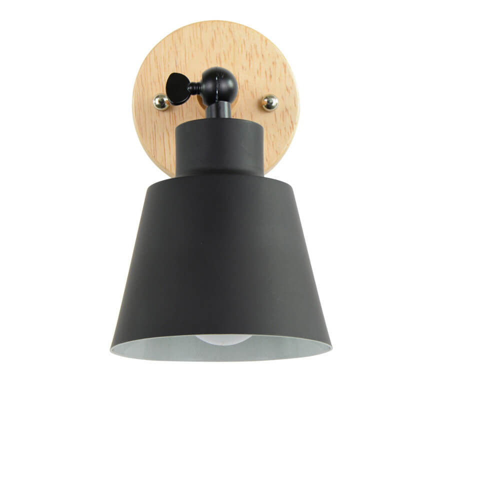 Nordic Minimalist Rotatable Wood 1-Light Wall Sconce Lamp Serene Design