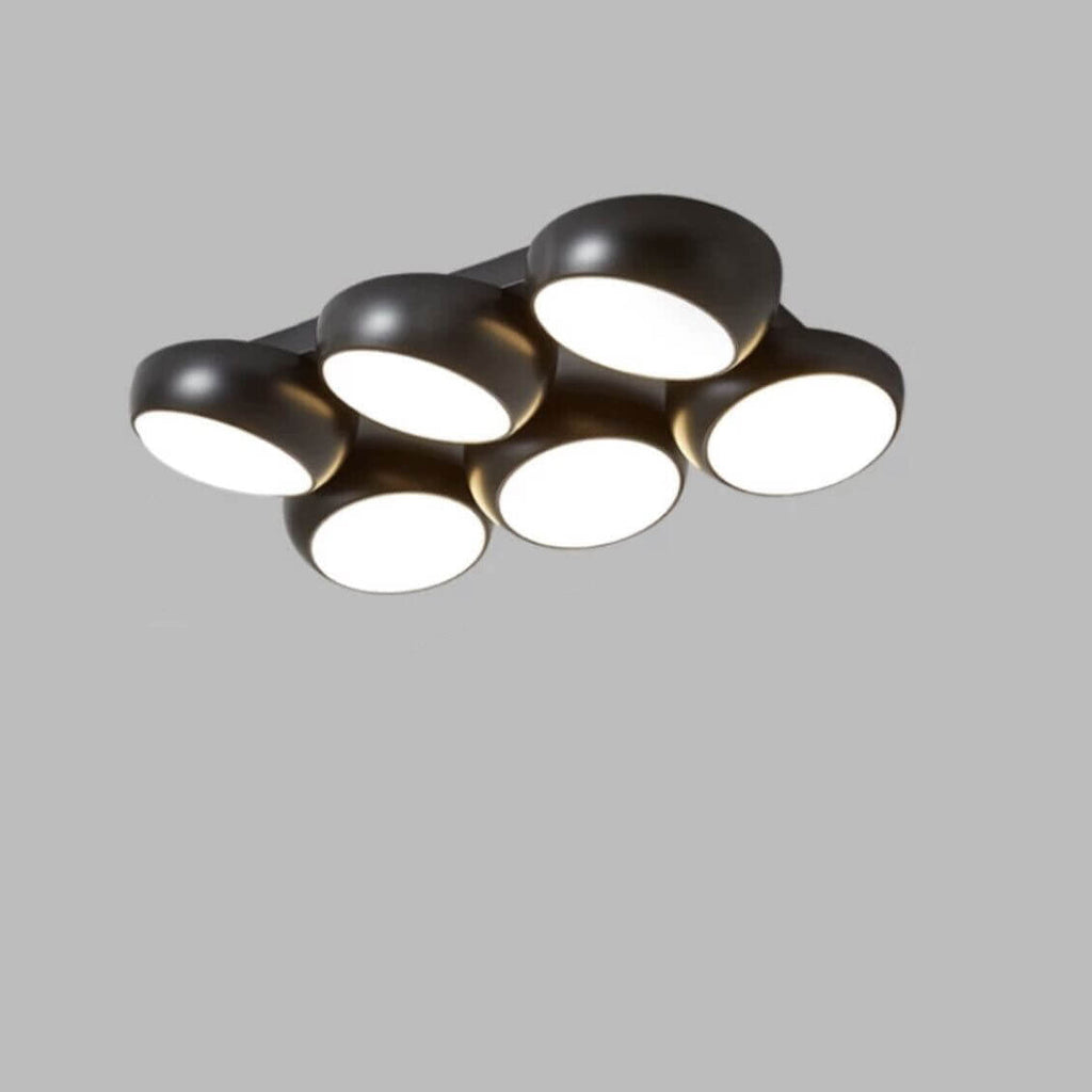 Scandinavian Modern Round LED Semi-Flush Mount Ceiling Light – Iron & Plastic Design