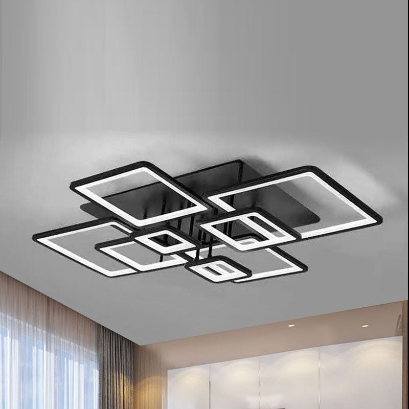 Modern Minimalist Acrylic LED Semi-Flush Mount Ceiling Light for Living Room