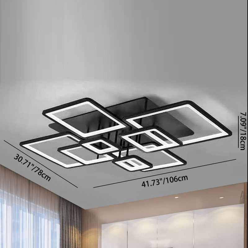 Modern Minimalist Acrylic LED Semi-Flush Mount Ceiling Light for Living Room