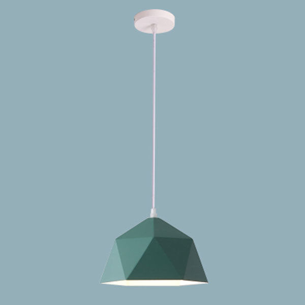 Modern Geometric Macaroon Iron Pendant Light 1-Light Lozenge Design