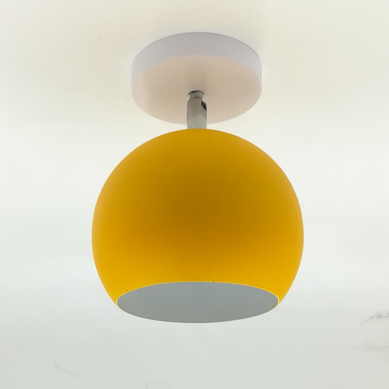 Nordic Macaron Dome Semi-Flush Mount Light - Modern Ceiling Fixture, Stylish Lighting for Home, Kitchen, Dining Room, Entryway, Nordic Design