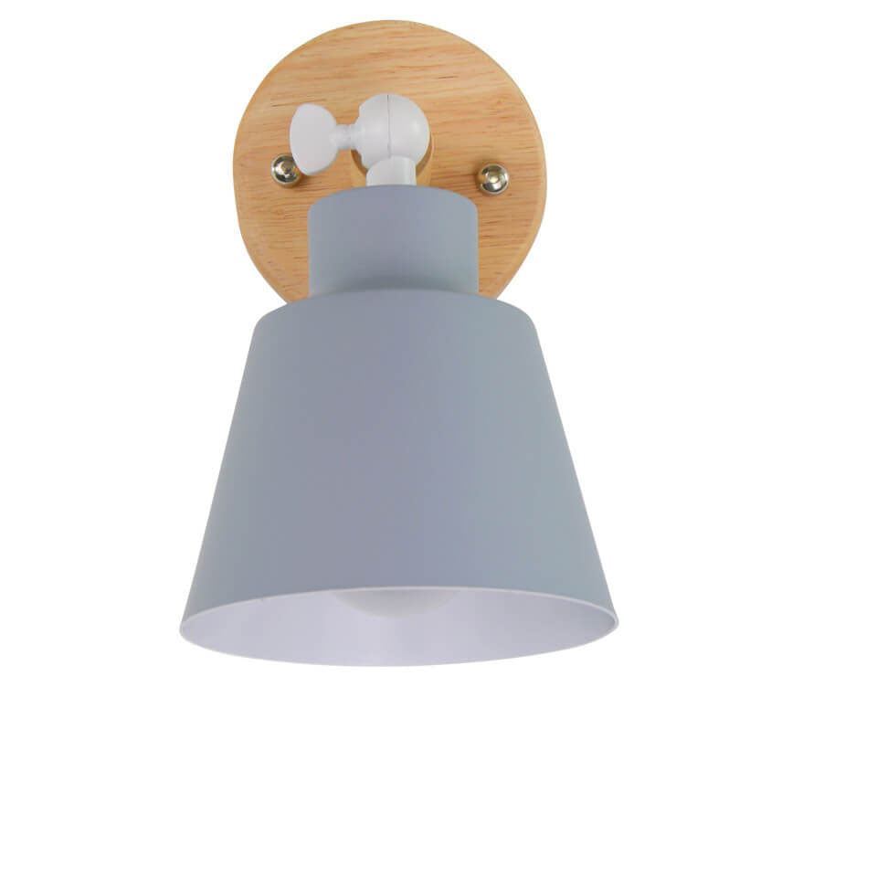 Nordic Minimalist Rotatable Wood 1-Light Wall Sconce Lamp Serene Design