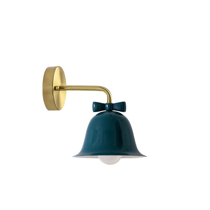 Traditional French Bell Wall Sconce Lamp - Round Iron 1-Light for Living Room