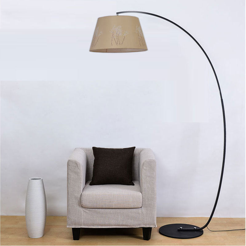 Modern Light Luxury Wrought Iron Curved Cylinder Floor Lamp - 1-Light Stand
