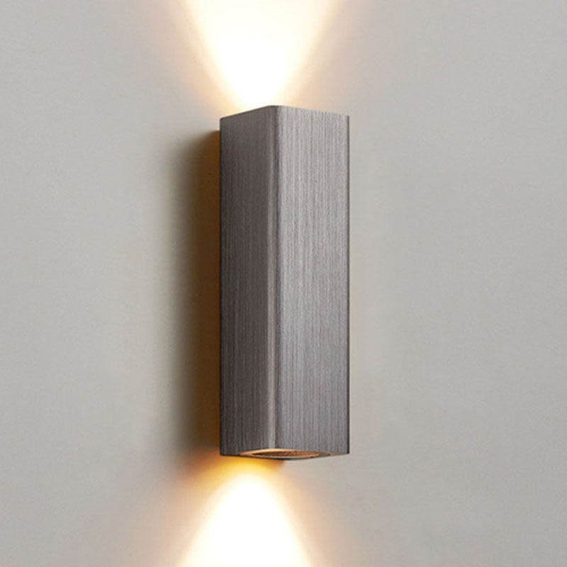 Nordic Minimalist Brushed Aluminum LED Wall Sconce - Rectangular Design, Modern Lighting, Durable Fixture, Energy-Efficient, Home Decor Accent