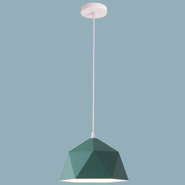 Modern Geometric Macaroon Iron Pendant Light 1-Light Lozenge Design