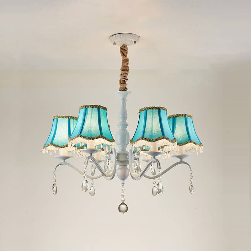 Modern Crystal Cone Iron Chandelier - 5/6/8 Light Fixture for Stylish Home Decor