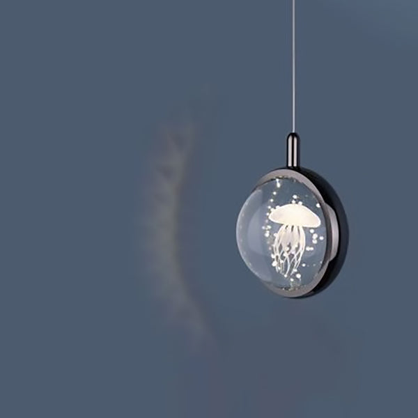 Modern Minimalist Aluminum Crystal LED Pendant Light for Bedroom