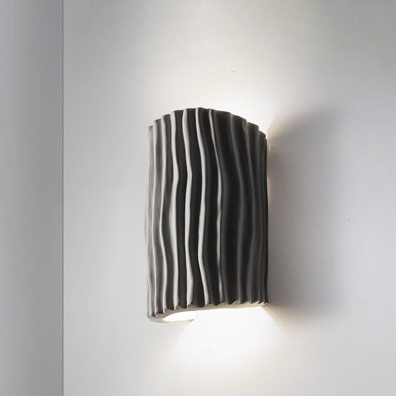 Contemporary Nordic Resin Striped Wall Sconce 2-Light Lamp for Living Room