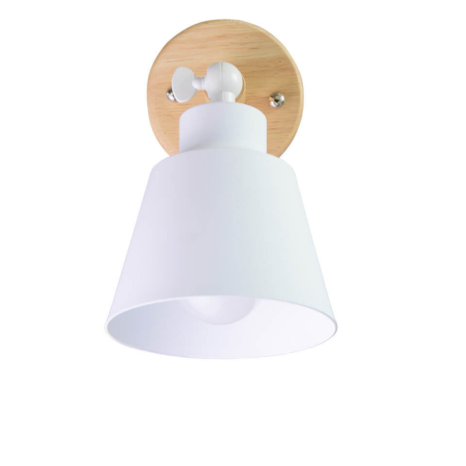 Nordic Minimalist Rotatable Wood 1-Light Wall Sconce Lamp Serene Design