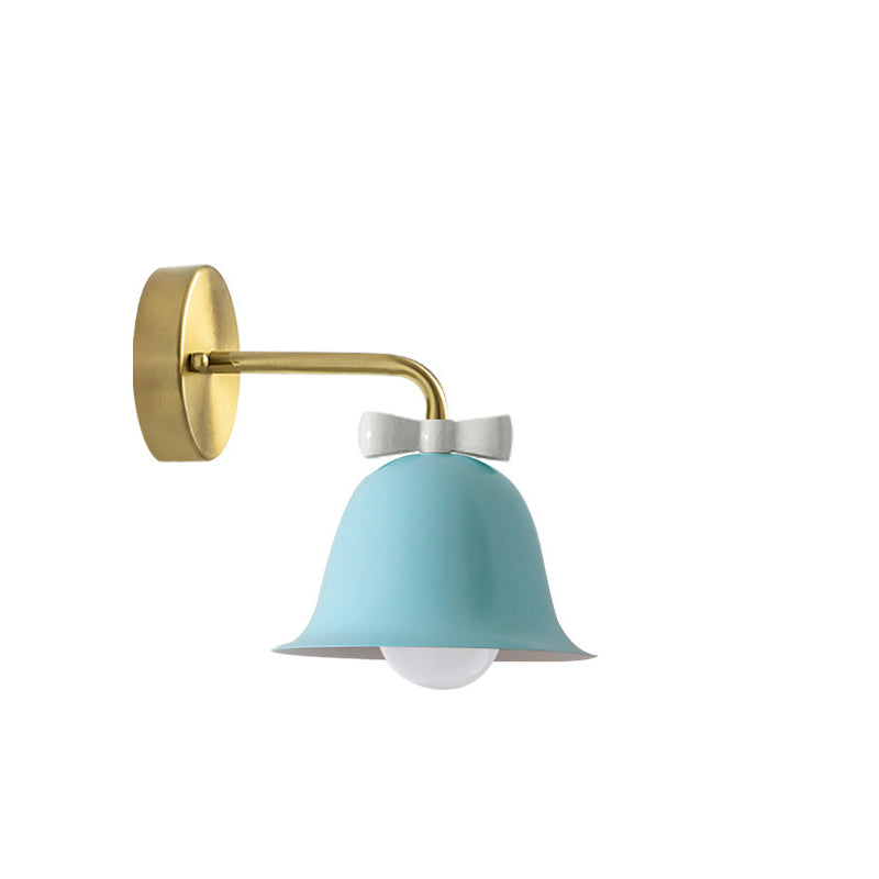 Traditional French Bell Wall Sconce Lamp - Round Iron 1-Light for Living Room